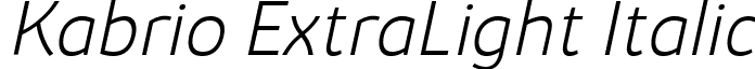 Kabrio ExtraLight Italic font - Zetafonts - Kabrio-ExtraLightItalic.ttf