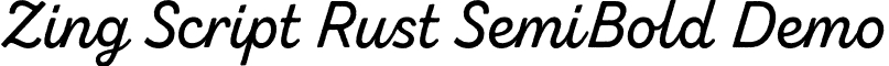 Zing Script Rust SemiBold Demo font - ZingScriptRustSBDemo-Base.otf