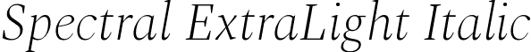 Spectral ExtraLight Italic font - Spectral-ExtraLightItalic.ttf