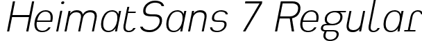 HeimatSans 7 Regular font - Heimat Sans Light Italic.ttf