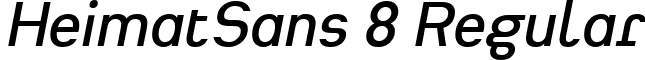 HeimatSans 8 Regular font - Heimat Sans SemiBold Italic.ttf