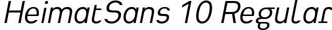 HeimatSans 10 Regular font - Heimat Sans Italic.ttf