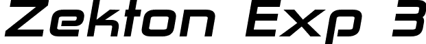 Zekton Exp 3 font - Zekton Extended Heavy Italic.ttf