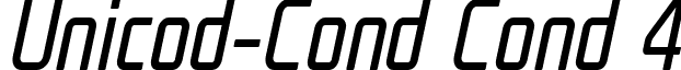 Unicod-Cond Cond 4 font - UNicod Sans Condensed Regular Italic.ttf