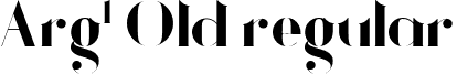 Arg¹ Old regular font - Argo Old.ttf