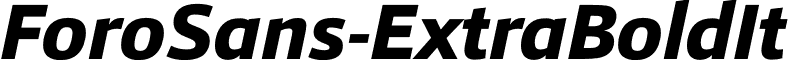 ForoSans-ExtraBoldIt & font - ForoSans-ExtraBoldIt.otf