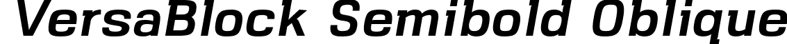 VersaBlock Semibold Oblique font - VersaBlock-SemiboldOblique.ttf