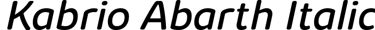 Kabrio Abarth Italic font - Kabrio-Abarth-Regular-Italic-trial.ttf