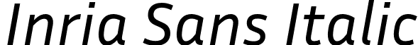 Inria Sans Italic font - InriaSans-Italic.otf