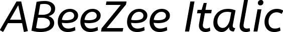 ABeeZee Italic font - abeezee.italic.ttf