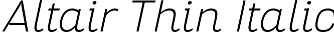 Altair Thin Italic font - altair.thin-italic.ttf