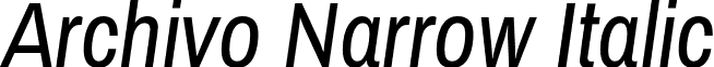 Archivo Narrow Italic font - archivo-narrow.italic.otf