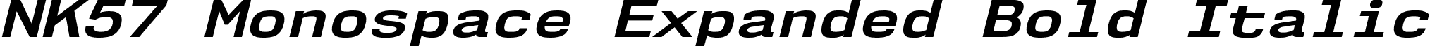 NK57 Monospace Expanded Bold Italic font - nk57-monospace.expanded-bold-italic.ttf