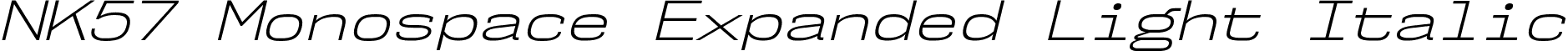 NK57 Monospace Expanded Light Italic font - nk57-monospace.expanded-light-italic.ttf