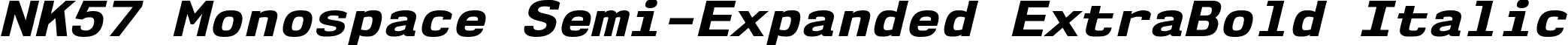 NK57 Monospace Semi-Expanded ExtraBold Italic font - nk57-monospace.semi-expanded-extrabold-italic.ttf