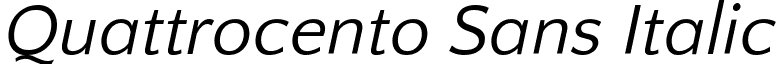 Quattrocento Sans Italic font - quattrocento-sans.italic.ttf