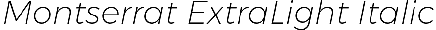 Montserrat ExtraLight Italic font - Montserrat-ExtraLightItalic.ttf