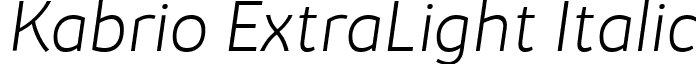 Kabrio ExtraLight Italic font - Kabrio-Extralight-Italic-trial.ttf