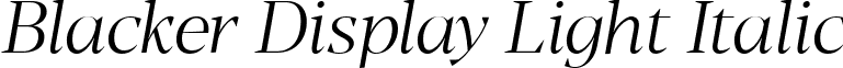 Blacker Display Light Italic font - blacker.display-light-italic.ttf