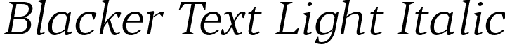 Blacker Text Light Italic font - blacker.text-light-italic.ttf