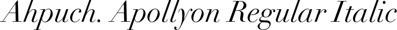 Ahpuch. Apollyon Regular Italic font - Regular Italic.ttf