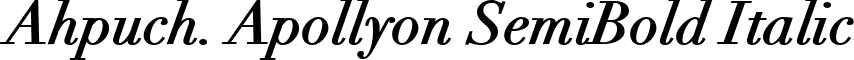 Ahpuch. Apollyon SemiBold Italic font - SemiBold Italic.ttf