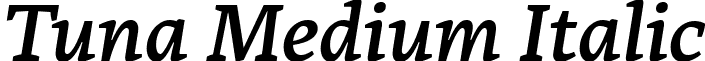 Tuna Medium Italic font - Ligature Inc - Tuna-MediumItalic.ttf
