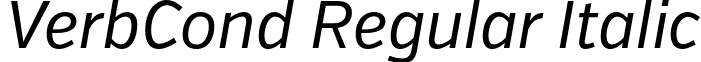 VerbCond Regular Italic font - VerbCondRegular-Italic.otf