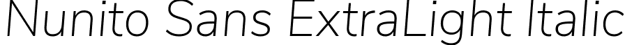 Nunito Sans ExtraLight Italic font - NunitoSans-ExtraLightItalic.ttf