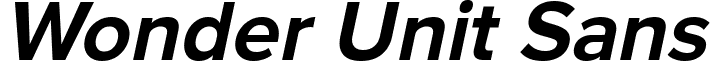 Wonder Unit Sans font - WonderUnitSans-BoldItalic.ttf