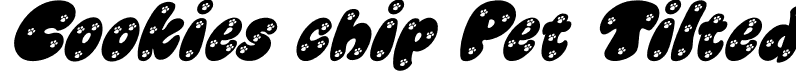 Cookies chip Pet Tilted font - Cookies chip Pet Tilted.otf