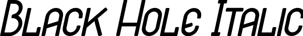 Black Hole Italic font - Black Hole Italic.otf