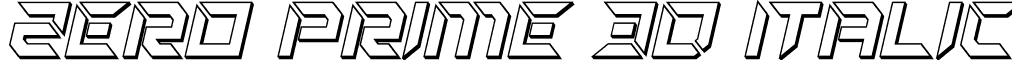 Zero Prime 3D Italic font - ZeroPrime3DItalic-ALPmD.otf