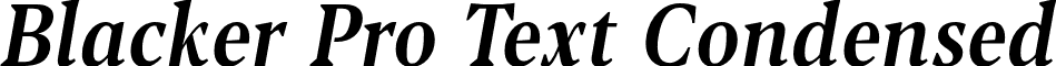 Blacker Pro Text Condensed font - zetafonts-blacker-pro-text-condensed-medium-italic.otf