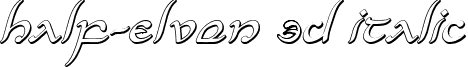 Half-Elven 3D Italic font - halfelven3dital.ttf