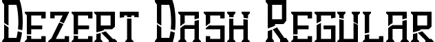 Dezert Dash Regular font - DezertDash.ttf