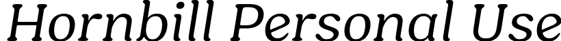 Hornbill Personal Use font - Hornbill-Personal Use Italic.otf