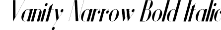 Vanity Narrow Bold Italic font - VanityBoldnarrowitalic-rgx6O.otf