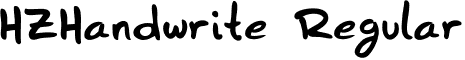 HZHandwrite Regular font - HZHandwrite.ttf