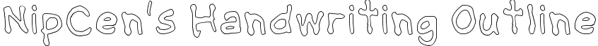 NipCen's Handwriting Outline font - NipCens Handwriting Outline.ttf