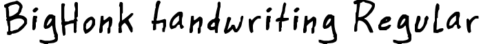 BigHonk handwriting Regular font - BigHonk handwriting.ttf