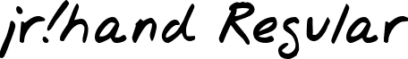 jr!hand Regular font - Jrhand.ttf