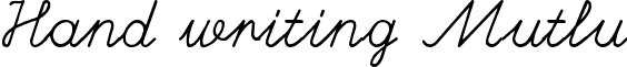 Hand writing Mutlu font - HANDM___.TTF