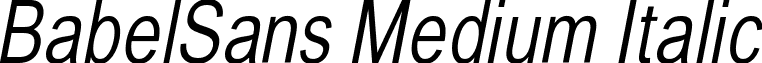 BabelSans Medium Italic font - BabelSans-Oblique.ttf