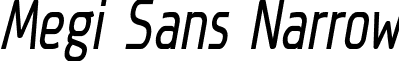 Megi Sans Narrow font - Megi Sans_narrow_italic_demo.otf