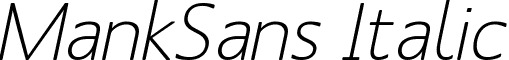 MankSans Italic font - MankSans-Oblique.ttf