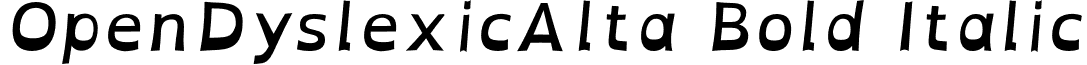 OpenDyslexicAlta Bold Italic font - OpenDyslexicAlta-BoldItalic.otf
