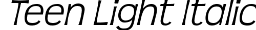 Teen Light Italic font - teen_light_italic.ttf