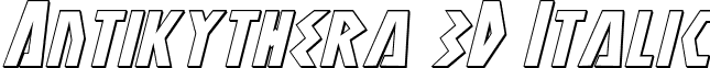 Antikythera 3D Italic font - antikythera3dital.ttf