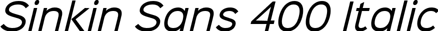 Sinkin Sans 400 Italic font - SinkinSans-400Italic.ttf